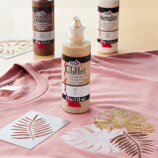 12 Pack: Tulip® Glitter® Gold Dimensional Fabric Paint